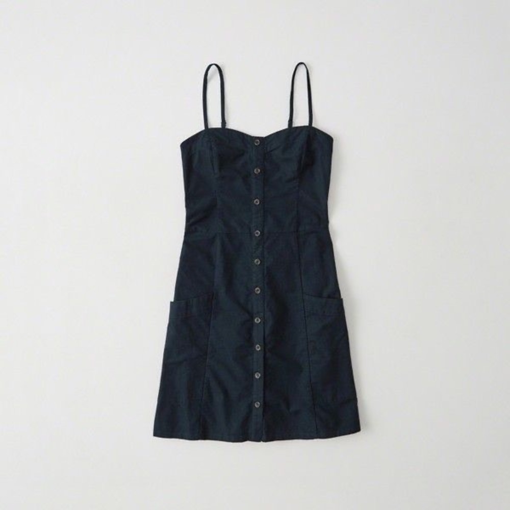 Abercrombie & Fitch Navy Blue Button Up Mini Dress